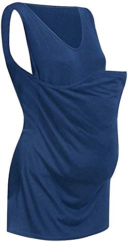 Camiseta De Canguro De Maternidad Para Mujer Envoltura De Ropa De Bebé Camisas De Cuidado De Canguro Piel Con Piel,Blue-L