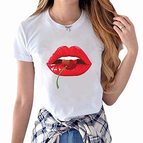 Camiseta LGBT Pride Camiseta con Estampado de Labios arcoíris Gay Awesome Pride LGBT Gay Festival Rainbow Celebration Tees Camiseta Camiseta de Verano de Moda para Mujer