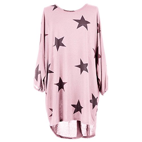Camisetas Asimetricas Mujer Talla Grande Jerseis Manga Larga Sueter Estrella Estampados Pullover Tunica Top Cuello Redondo Blusa Premama Vestir Mini Vestidos Largos Casual Invierno Camsia Amplia