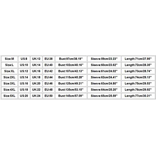 Camisetas Mujer Manga Larga SHOBDW 2019 Nuevo Cuello en V Tops de Túnica Blusas Suelto Estampado Floral Pullover Sexy Casual Verano Camisetas Mujer Tallas Grandes M-5XL(Beige,4XL)