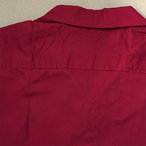 Candow Look Camisa Hombre Bowling Shirts Plus Size Two Tone Casual Shirts(XL,Maroon&Ivory)