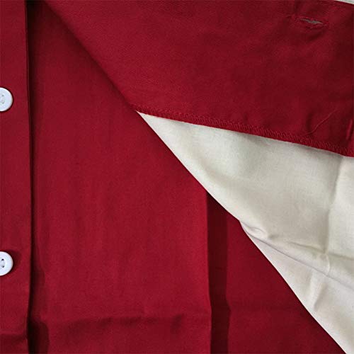 Candow Look Camisa Hombre Bowling Shirts Plus Size Two Tone Casual Shirts(XL,Maroon&Ivory)