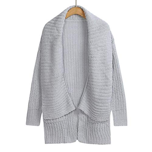 Cardigan Mujer Elegantes Moda Outerwear Otoño Invierno con Bolsillos Manga Larga Color Sólido Abiertas Jerseys Modernas Casual Jersey Largo Anchos Casual Estilo Moderno Jerseys Lana Cómodo