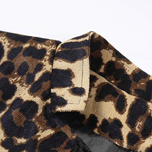 Cardigan Mujer Invierno 2019 SHOBDW Liquidación Venta Blusa Tops Manga Larga Chaquetas de Traje Mujer Casual Blazers Mujer Abrigo Mujer Baratos Leopardo Cardigans Mujer Largo(Marrón,XL)