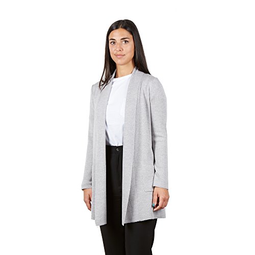 Cárdigans Rebeca Chaqueta Larga para Mujer in 100% Lana Merino Extra Fine Color Gris tamaño L