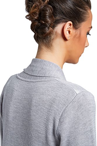 Cárdigans Rebeca Chaqueta Larga para Mujer in 100% Lana Merino Extra Fine Color Gris tamaño L