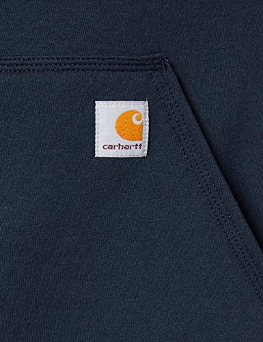 Carhartt Midweight Sleeve Hooded Sweatshirt Workwear Sudadera con Capucha Original Fit con Logo Manga Azul Marino L, New Navy, Hombre