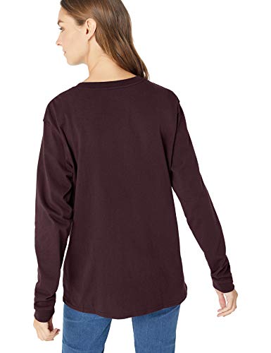 Carhartt Pocket Long-Sleeve T-Shirt Camisetas, Deep Wine, Medium para Mujer