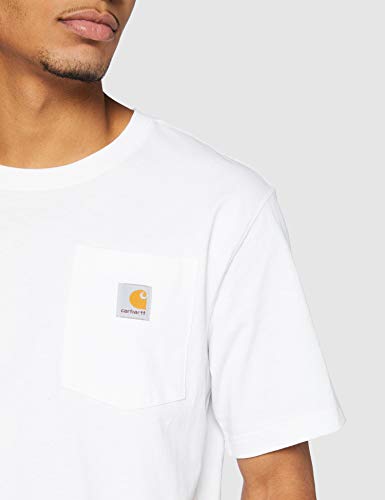 Carhartt Pocket Short-Sleeve T-Shirt Camiseta, White, S para Hombre