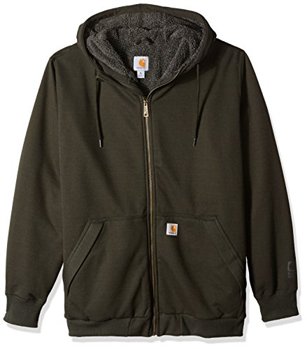 Carhartt Sherpa-Lined Midweight Full-Zip Sweatshirt Sudadera, Peat, L Regular para Hombre