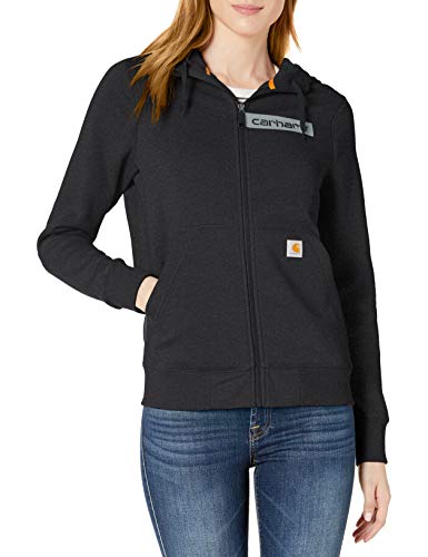 Carhartt Women's Regular Force Slightly Fitted Sweatshirt, Black Heather, X-Small