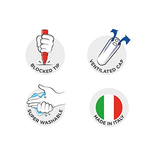 Carioca Jumbo Bote con ASA | 42312 - Bote de Rotuladores Punta Maxi Super Lavables, Colores Surtidos, 50 Unidades