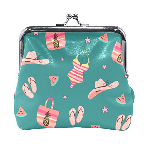 Cartera Beach Vocation Element Sombrero Bolsa Flip Coin Monedero Bolsas Cuero Cambio Titular Tarjeta Embrague Bolso 11x10 Cm