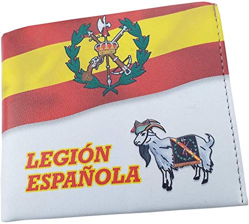 Cartera LEGIÓN 11x9,5 cm Impresa con Grabado de la legión Española para Regalo, Monedero, Cartera de Hombre y Mujer Albainox 34950 + Portabotellas de Regalo