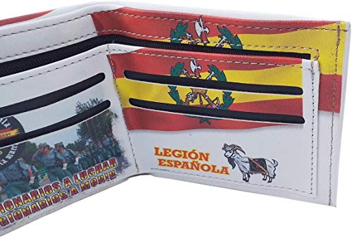 Cartera LEGIÓN 11x9,5 cm Impresa con Grabado de la legión Española para Regalo, Monedero, Cartera de Hombre y Mujer Albainox 34950 + Portabotellas de Regalo