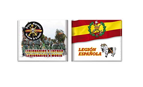 Cartera LEGIÓN 11x9,5 cm Impresa con Grabado de la legión Española para Regalo, Monedero, Cartera de Hombre y Mujer Albainox 34950 + Portabotellas de Regalo