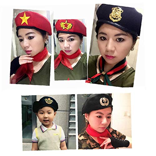 Casecover Los Marineros Militar Sombrero De La Boina Padre-Hijo Rendimiento Boinas Baile del Sombrero De La Estrella Emblema De Sombrero para Las Mujeres Los Hombres del Ejército