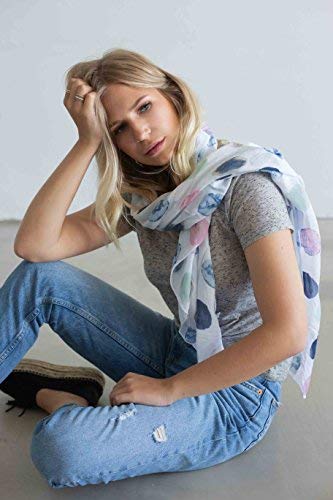 Cashmere Dreams Bufanda de seda para damas con estampado de puntos en el corazón de Zwillingsherz/Accesorio elegante para mujeres también como bufanda/pañuelo de seda