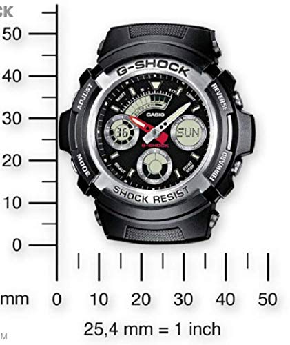 Casio G-SHOCK Reloj Analógico-Digital, 20 BAR, Negro, para Hombre, AW-590-1AER