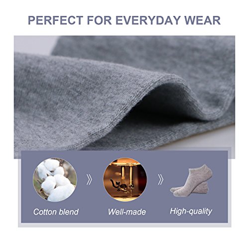 Caudblor 12 Pares No Show calcetines de corte bajo para hombres y mujeres, blanco / gris / negro-Mujer