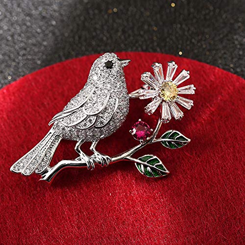 CBCJU El Informe Nacional de Viento de Las Mujeres de Moda Hola pájaro simboliza la Buena Suerte Boda Creativa Broche Decorativo Plata