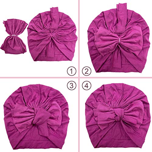 CBOO Gorros Bebé Sombrero Turbante para Bebé Recien Nacido Niña Infantil, Recién Nacido Sombrero Bowknot Cabeza Accesorio Pelo niña (F)
