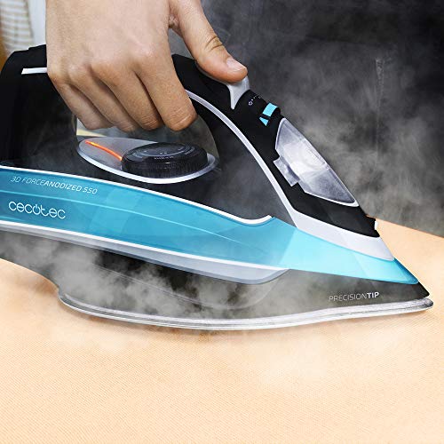 Cecotec Plancha Ropa Vapor 3D ForceAnodized 550. 3100 W. Golpe de Vapor 200 gr/min. Suela Anodizada. Vapor Continuo 55 gr/min. Depósito de 400 ml. Antical. Auto Apagado. Modo Eco. Auto Limpieza.