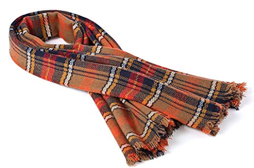 Century Star - Bufanda de tartán para mujer, diseño de bufanda con borlas cálidas y elegantes -  -  Talla única
