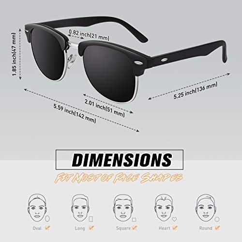 CGID Gafas de sol polarizadas retro medio marco clásico para Hombre y Mujer MJ56