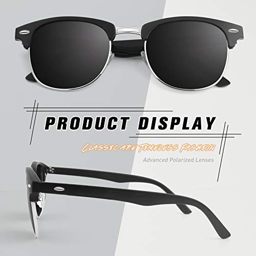 CGID Gafas de sol polarizadas retro medio marco clásico para Hombre y Mujer MJ56,Paquete de 2