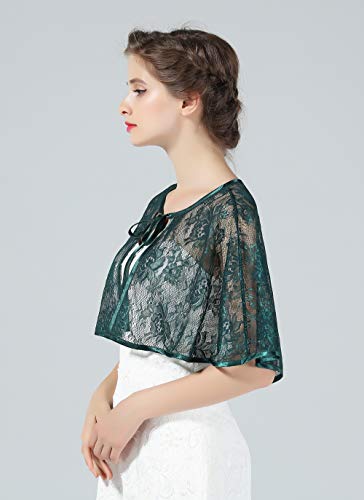 Chal Estola Encaje Mujer Capa Bolero Crochet para Fiesta Boda Novia Negro Blanco Rojo