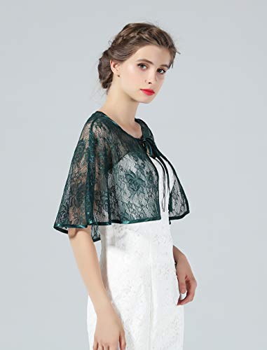 Chal Estola Encaje Mujer Capa Bolero Crochet para Fiesta Boda Novia Negro Blanco Rojo