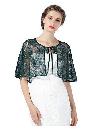 Chal Estola Encaje Mujer Capa Bolero Crochet para Fiesta Boda Novia Negro Blanco Rojo