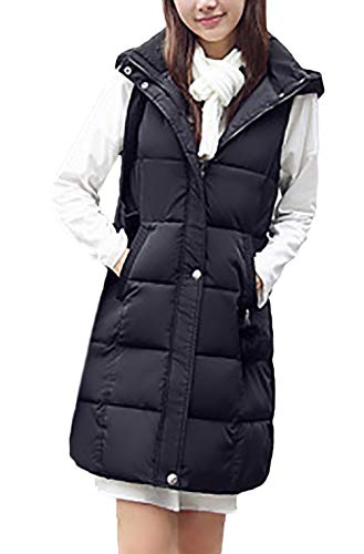 Chaleco Acolchado Mujer Elegante Largos Otoño Invierno Pluma Camisolas Encapuchado Termica Espesor Sin Mangas Informales Fashion Especial Estilo Colores Sólidos Chaleco Chaquetas Abrigos