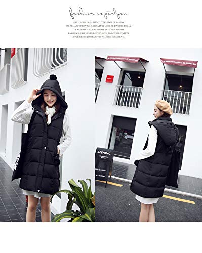 Chaleco Acolchado Mujer Elegante Largos Otoño Invierno Pluma Camisolas Encapuchado Termica Espesor Sin Mangas Informales Fashion Especial Estilo Colores Sólidos Chaleco Chaquetas Abrigos