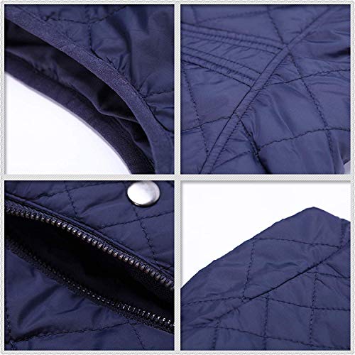 Chaleco Acolchado para Mujer Chaquetas Soporte de Gilet Chaqueta Azul Bolsillos con Cremallera Mangas empacables Capucha - XS