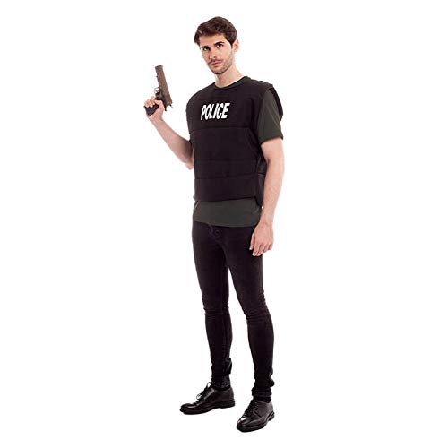 Chaleco de Policía Hombre Mujer Unisex 【Tallas Adulto S a L】[Talla S] Disfraz Hombre Carnaval Antiditurbios Policía Investigación CSI Profesiones Teatro Actuaciones Regalo