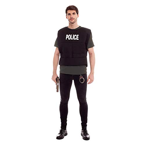 Chaleco de Policía Hombre Mujer Unisex 【Tallas Adulto S a L】[Talla S] Disfraz Hombre Carnaval Antiditurbios Policía Investigación CSI Profesiones Teatro Actuaciones Regalo
