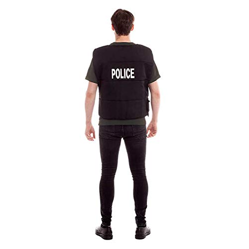 Chaleco de Policía Hombre Mujer Unisex 【Tallas Adulto S a L】[Talla S] Disfraz Hombre Carnaval Antiditurbios Policía Investigación CSI Profesiones Teatro Actuaciones Regalo