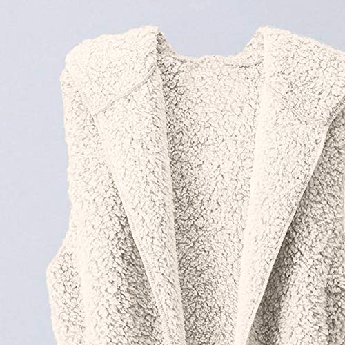 Chaleco para Mujer Calentar Abrigo con Capucha de Abrigo de Invierno Abrigo Informal Chaqueta de Abrigo Chaleco sin Mangas de Felpa con Capucha Outwear riou