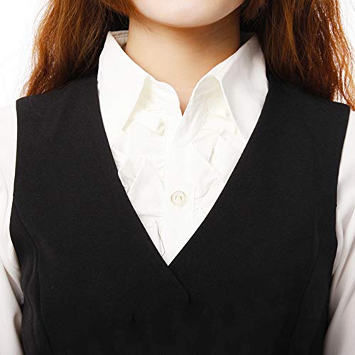 Chaleco para Mujeres Formal Vestido Traje Chaleco sin Mangas para Cafe Bar Tienda Camarera Trabajo Chaleco Chaqueta Outwear (Negro, Etiqueta XL(EU M)/ Busto: 37")