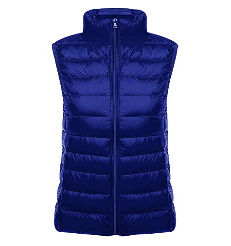 Chaleco Plumas Ligero Mujer Chaleco Plumifero Ligeros Mujer Chalecos Acolchado Abrigo Plumon Sin Manga Mujer Ultraligero Tallas Grandes Casual Invierno Chaqueta Señora Plegable Portátil Armada 3XL