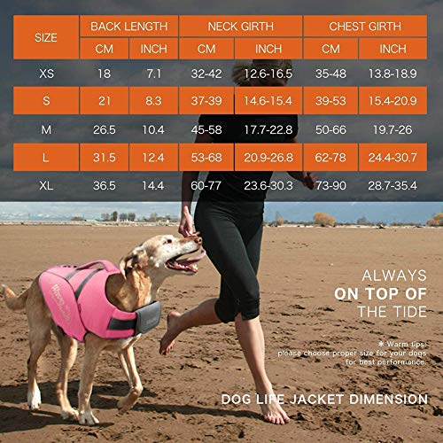 Chaleco Salvavidas para Perros Chaleco Salvavidas Reflectante para Mascotas con Flotabilidad Superior Y Mango Rescate Dispositivo Rescate Natación para Perros Ajustable,Rosado,M