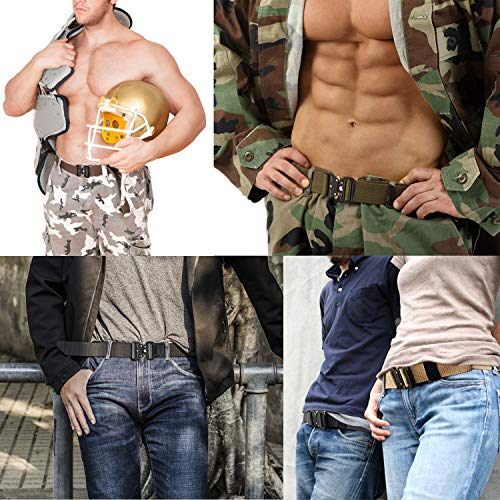 Chalier 2er Unisex Gürtel Cinturón, verde militar + negro, Talla única para Hombre