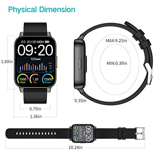 chalvh Smartwatch, 1.69" Táctil Completa Relojes Inteligentes Mujer Hombre, Podómetro Deportivo Smart Watch, Pulsómetros, Monitor de Sueño, Control de Musica, IP67 Impermeable reloj Para Android y iOS
