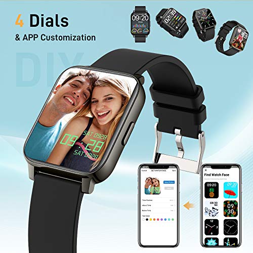 chalvh Smartwatch, 1.69" Táctil Completa Relojes Inteligentes Mujer Hombre, Podómetro Deportivo Smart Watch, Pulsómetros, Monitor de Sueño, Control de Musica, IP67 Impermeable reloj Para Android y iOS