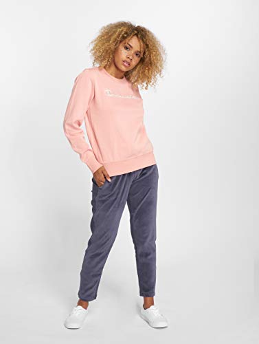 Champion Crewneck Sweatshirt Sudadera, Rosa (Rtn Ps033), Small para Mujer
