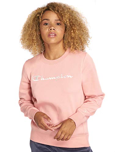 Champion Crewneck Sweatshirt Sudadera, Rosa (Rtn Ps033), Small para Mujer