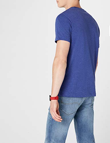 Champion Hombre - Camiseta Classic Logo - Azul, M