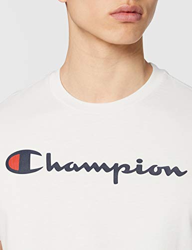 Champion Hombre - Camiseta Classic Logo - Ecru, XL